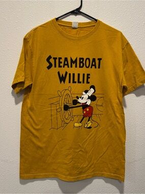 Disney "Steamboat Willie" Mickey Mouse Shirt Vintage Style Graphic Tee